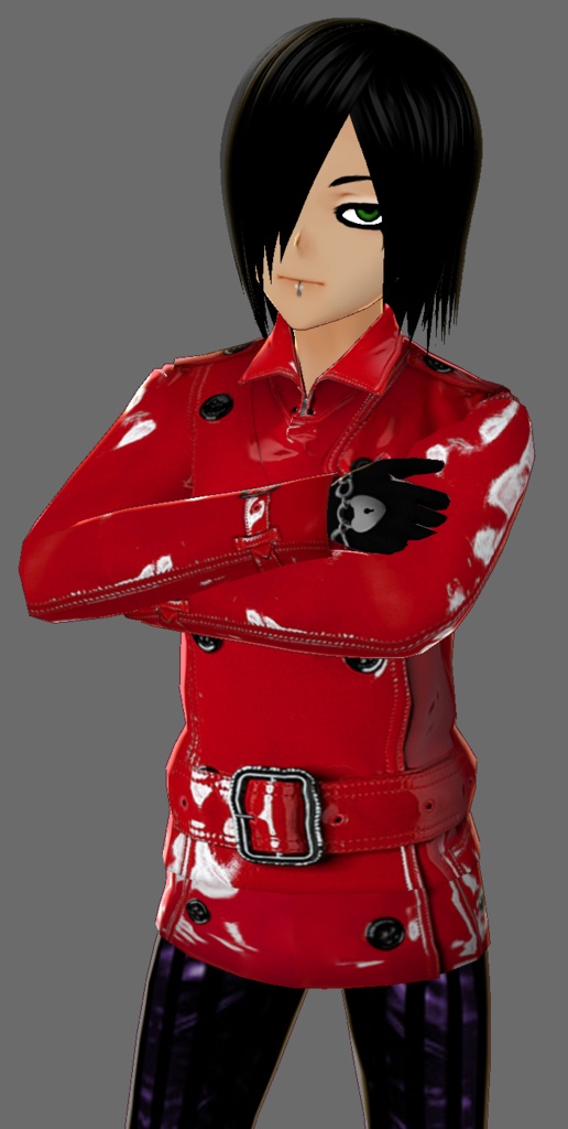 Red Laquer Trench Coat