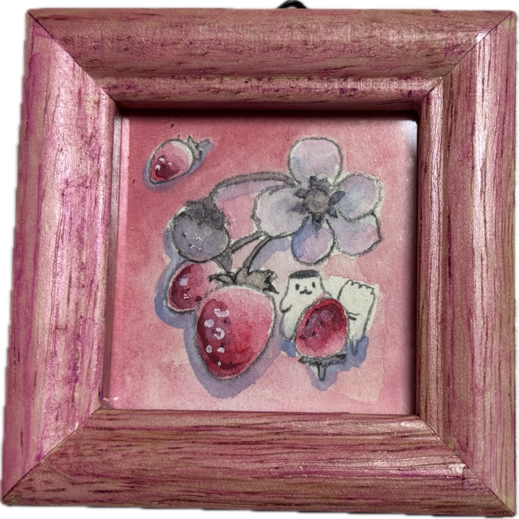 【ミニ原画】いちごとエリンギ