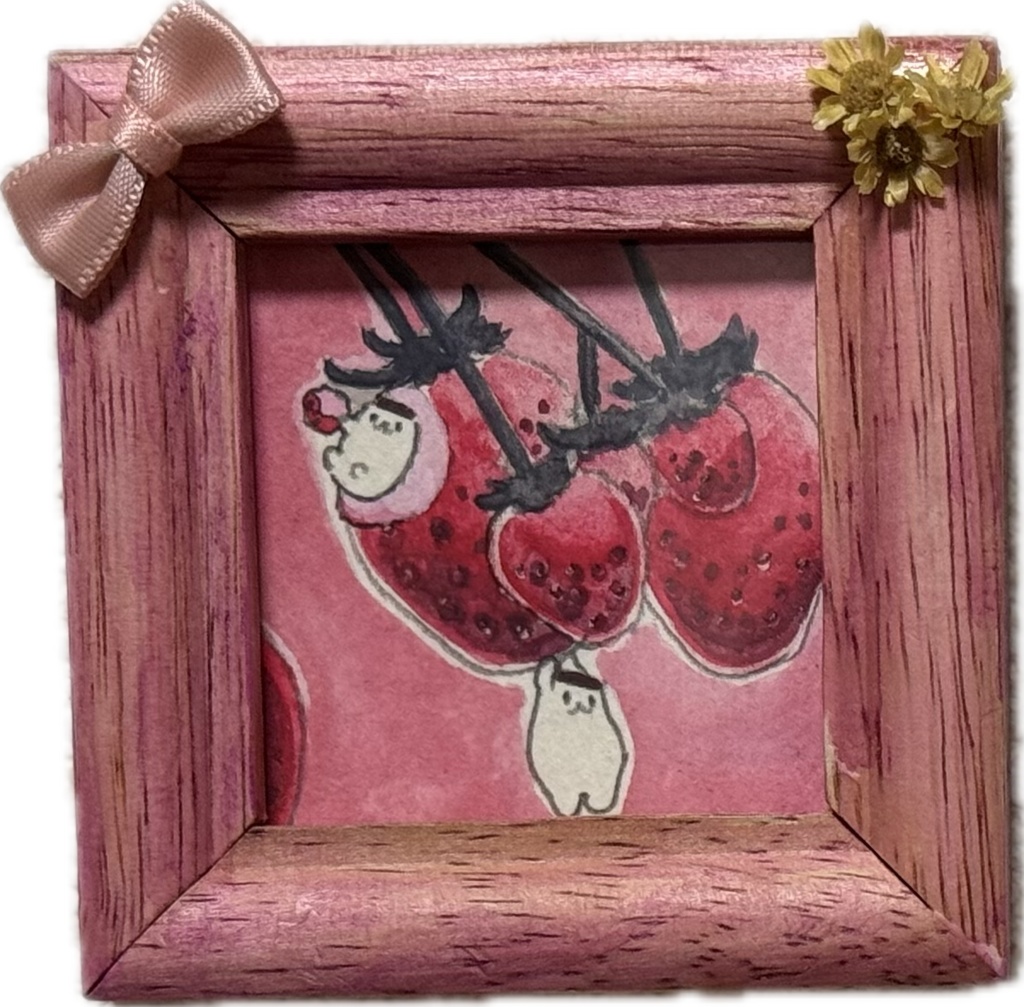 【ミニ原画】いちごとエリンギ