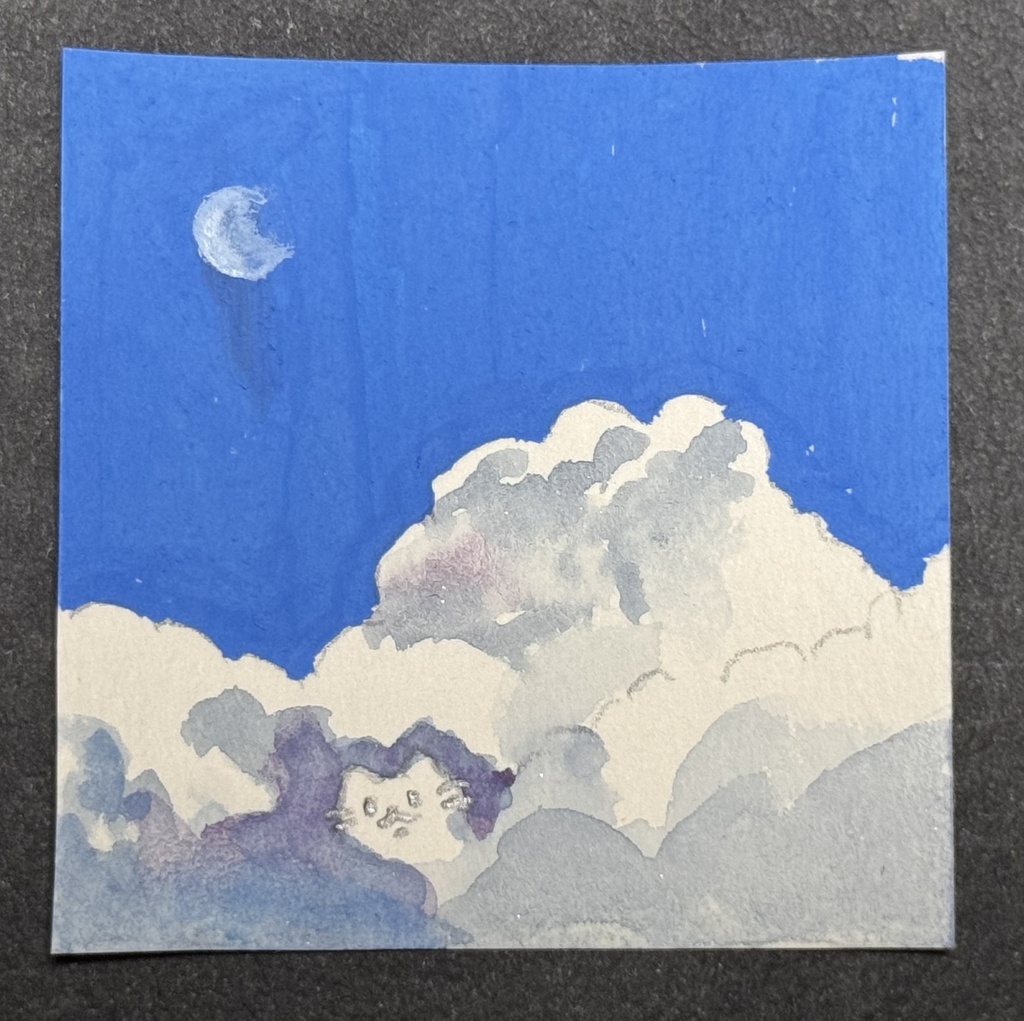 【ミニ原画】真昼の月