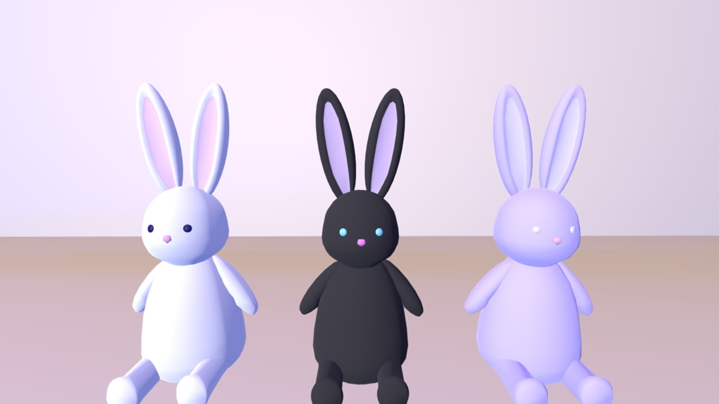 【耳が揺れる!】シンプルかわいい♡うさぎのぬいぐるみ3set【ワールド用】