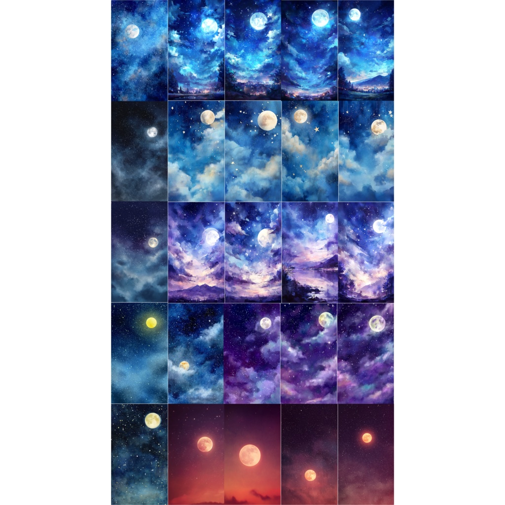 【限定販売】【背景素材】セット販売/単品販売「幻想的夜空/曼荼羅/パステル波紋」