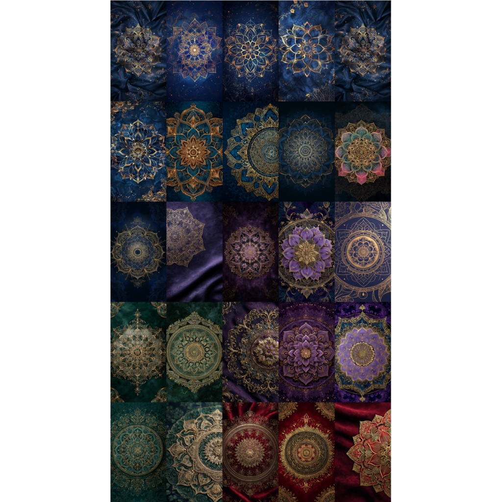 【限定販売】【背景素材】セット販売/単品販売「幻想的夜空/曼荼羅/パステル波紋」