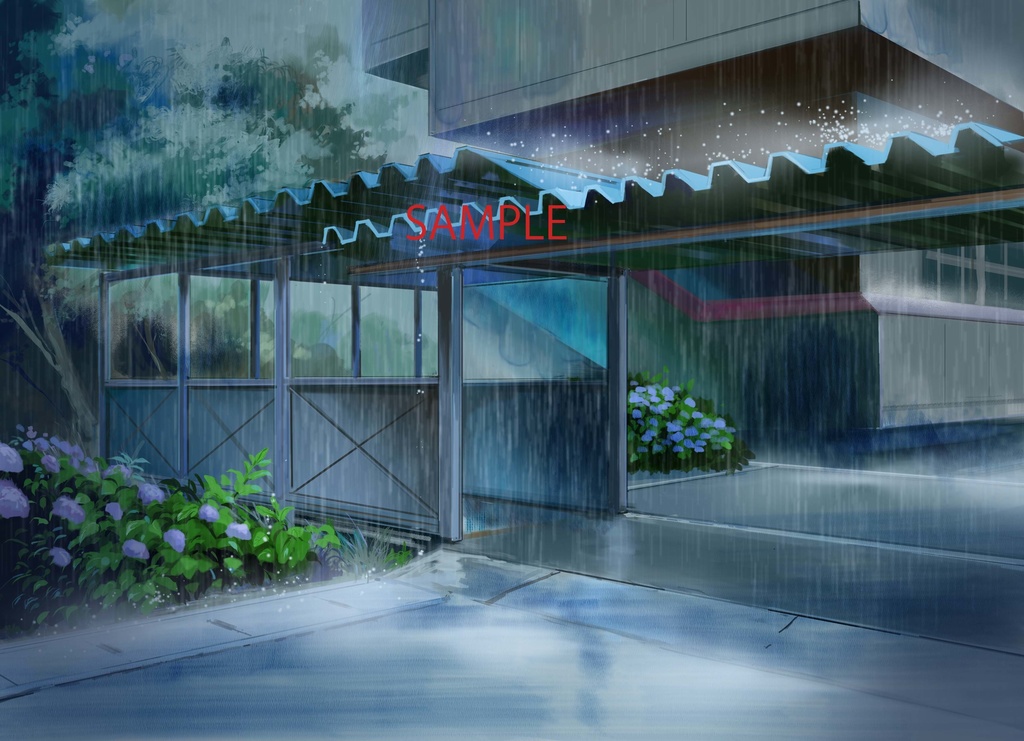 渡り廊下 雨 梅雨 イラスト素材 Jpeg Studio Potsuri Booth