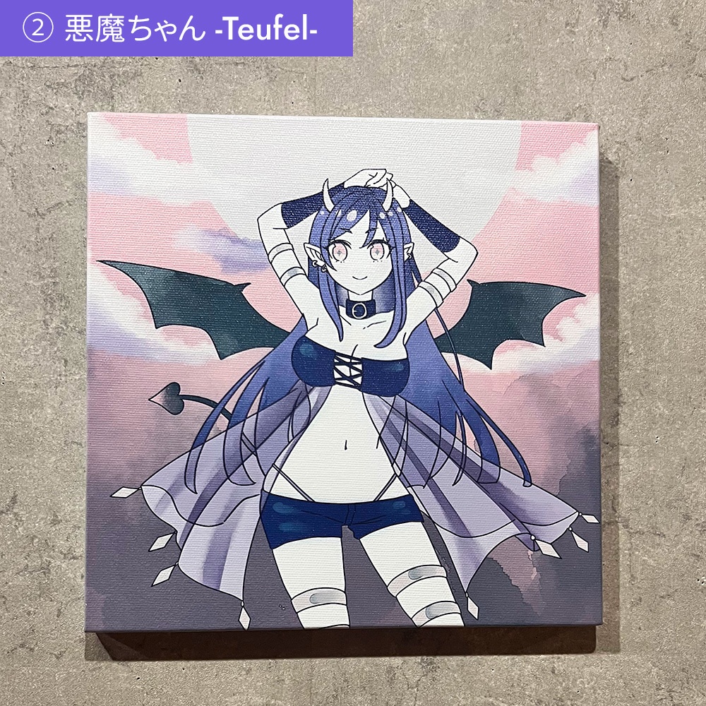 キャンバス作品「天使ちゃん -Engel-」「悪魔ちゃん -Teufel-」