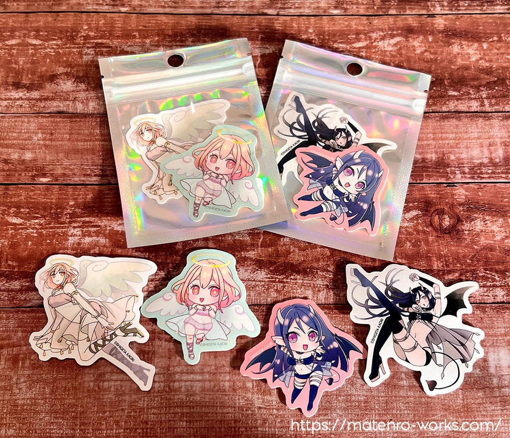 【天使ちゃん悪魔ちゃん】ダイカットステッカーセット