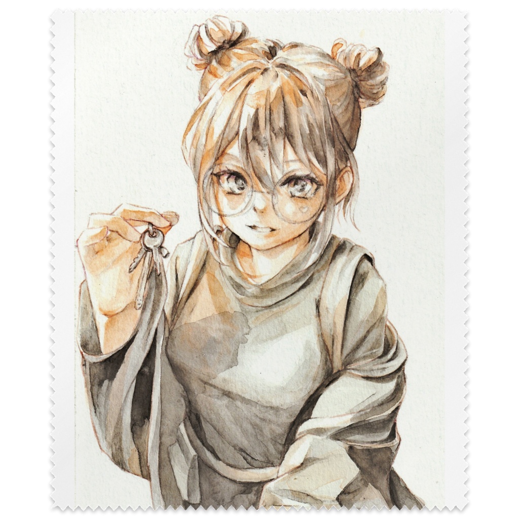 メガネ女子のメガネ拭き(女の子2種)