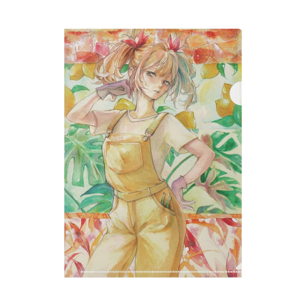 表裏の絵柄が異なる初夏のA4クリアファイル