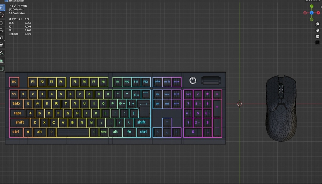 【Free】ゲーミングマウス キーボード【3dmodel】