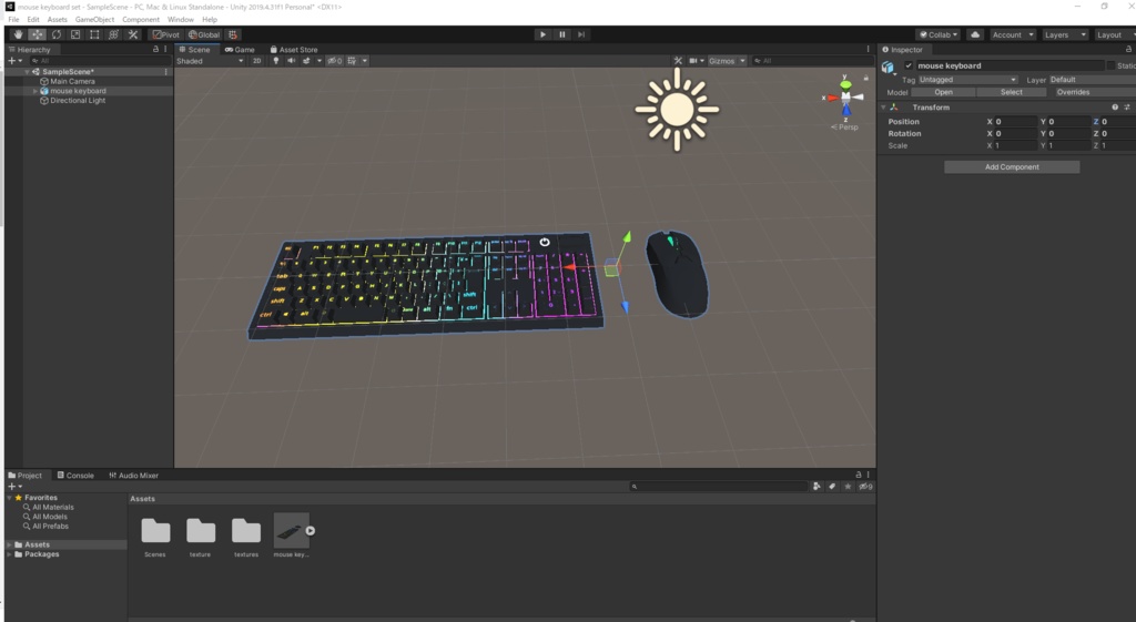 【Free】ゲーミングマウス キーボード【3dmodel】