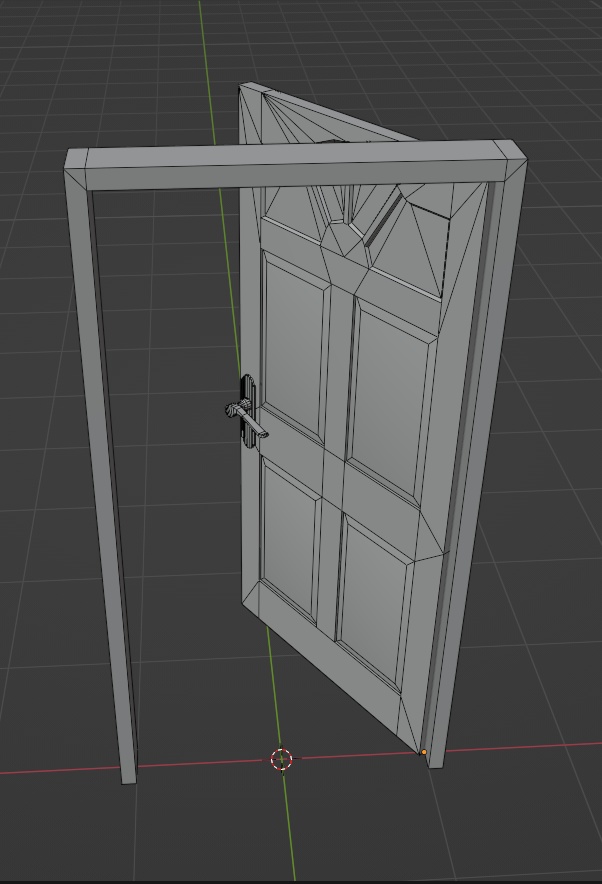 【アンティーク風】 赤いドア【開閉ギミック付き】