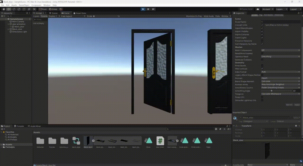 黒いドア - Black door【開閉ギミック付き】