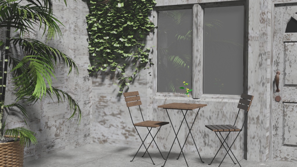 カフェテーブルとイス(Chair and Table)