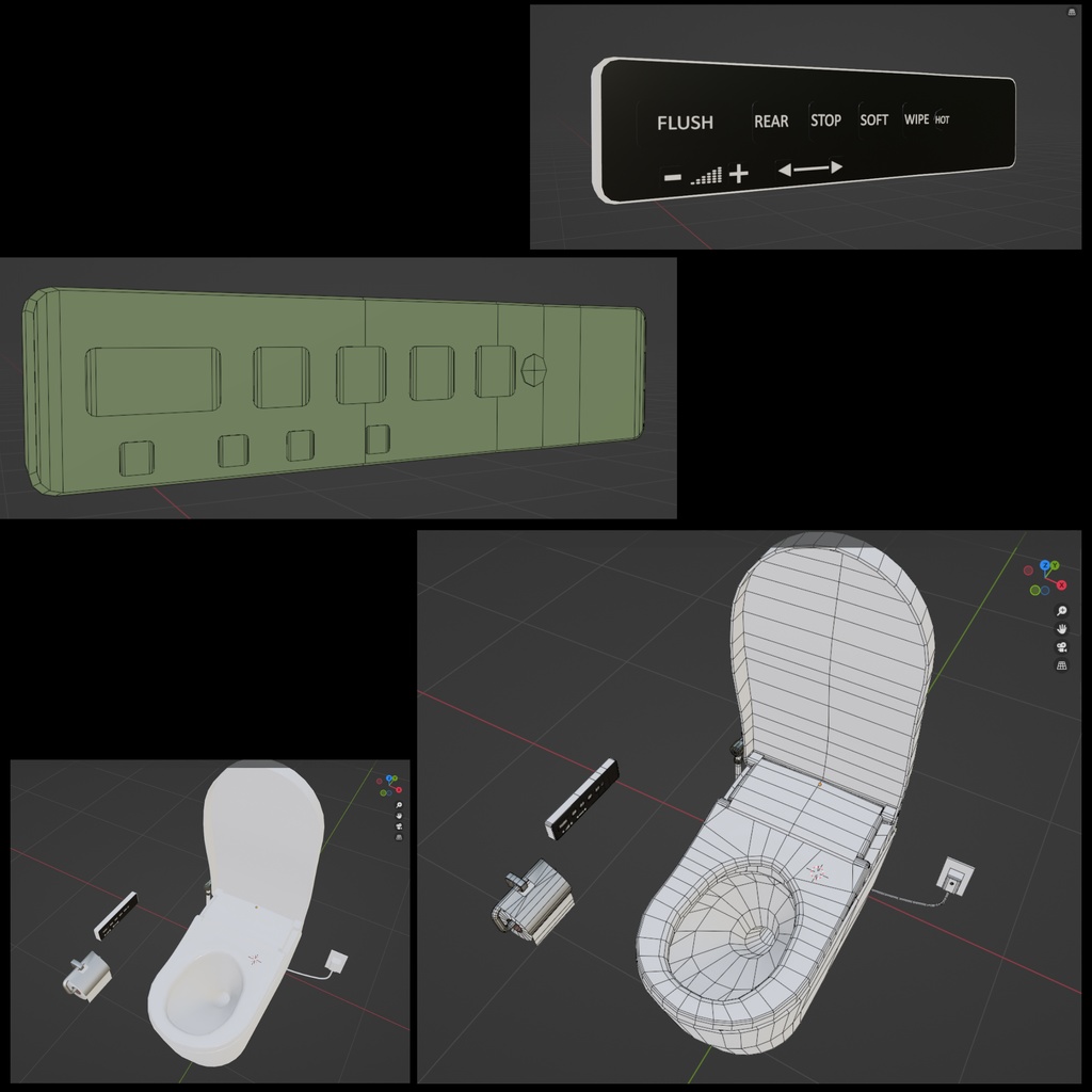 toilet - 多機能トイレ【開閉・着座・流す・自動ミラー機能付き】