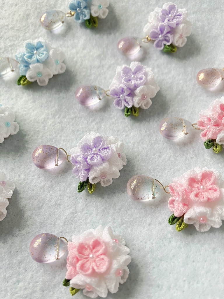 紫陽花の髪飾り