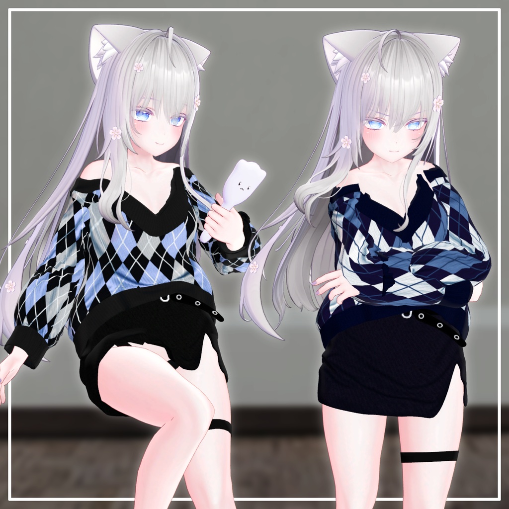 [MOE][萌用] Argyle Loose Fit Cardigan
