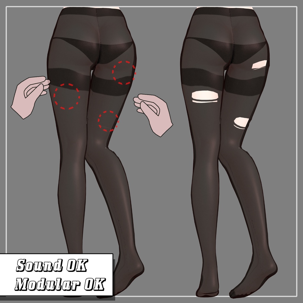 【5アバター対応】 Ripping Stockings 【VRChat想定】