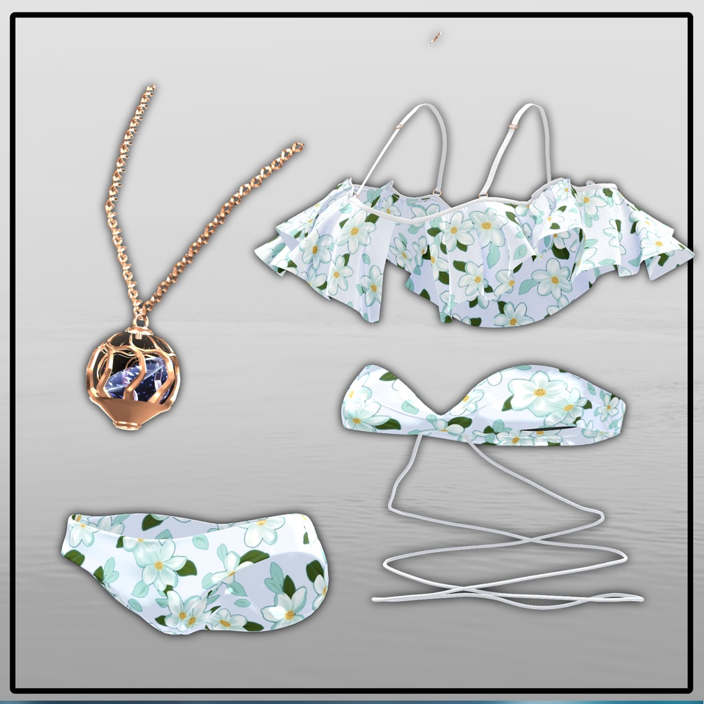 【Animation】【 9アバター対応】 Overay Bikini 【VRChat想定】