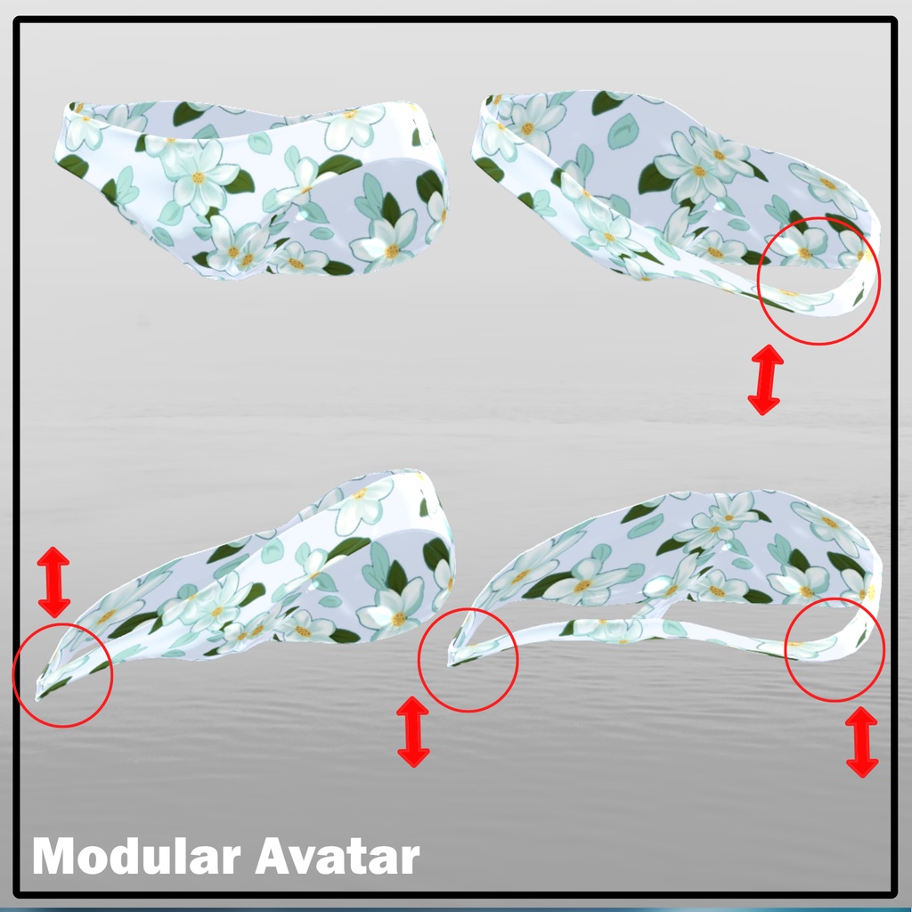 【Animation】【 9アバター対応】 Overay Bikini 【VRChat想定】