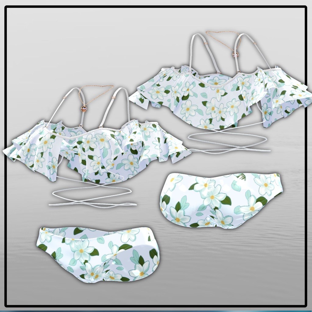 【Animation】【 9アバター対応】 Overay Bikini 【VRChat想定】