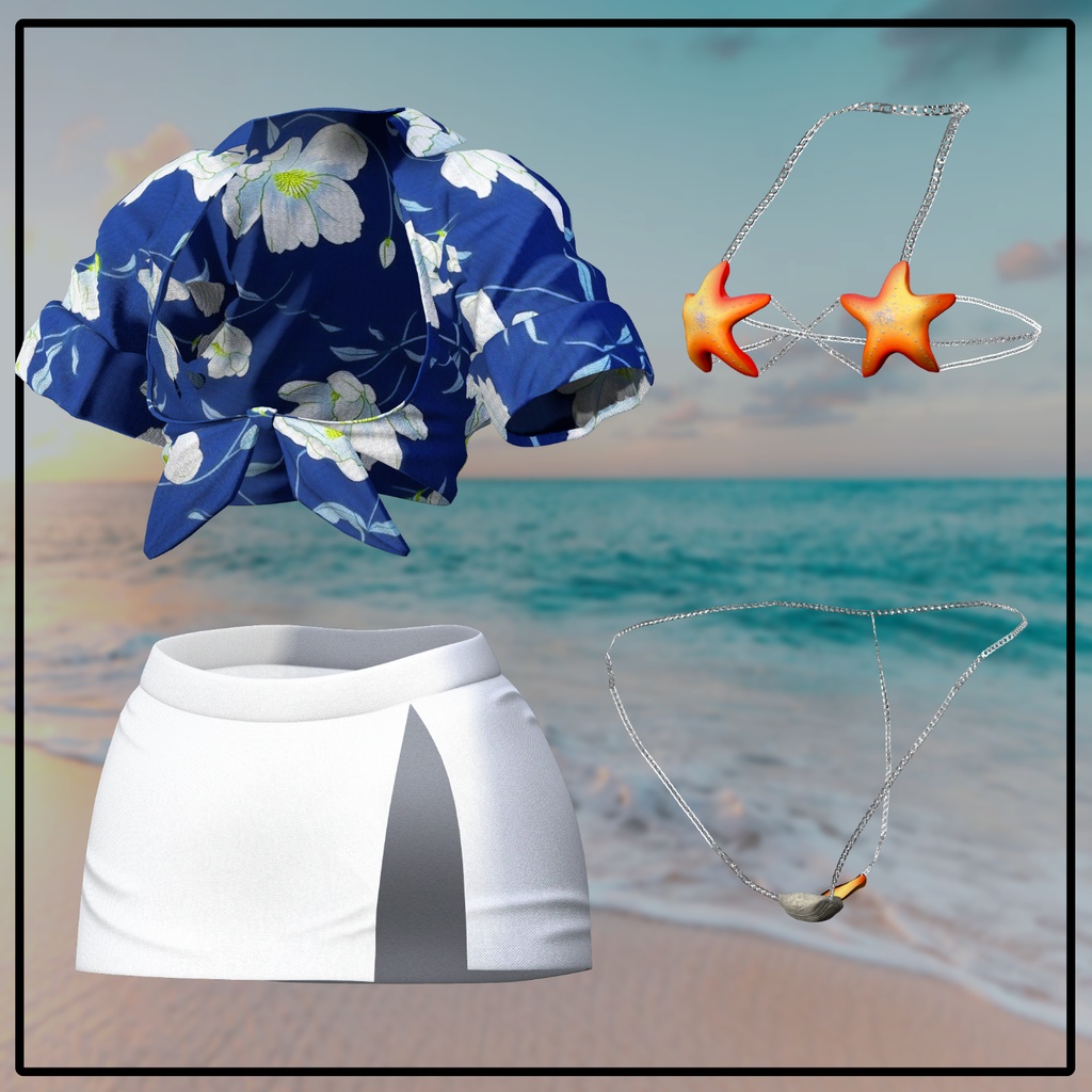 【 4アバター対応】 Tropical Bikini 【VRChat想定】【Animation】