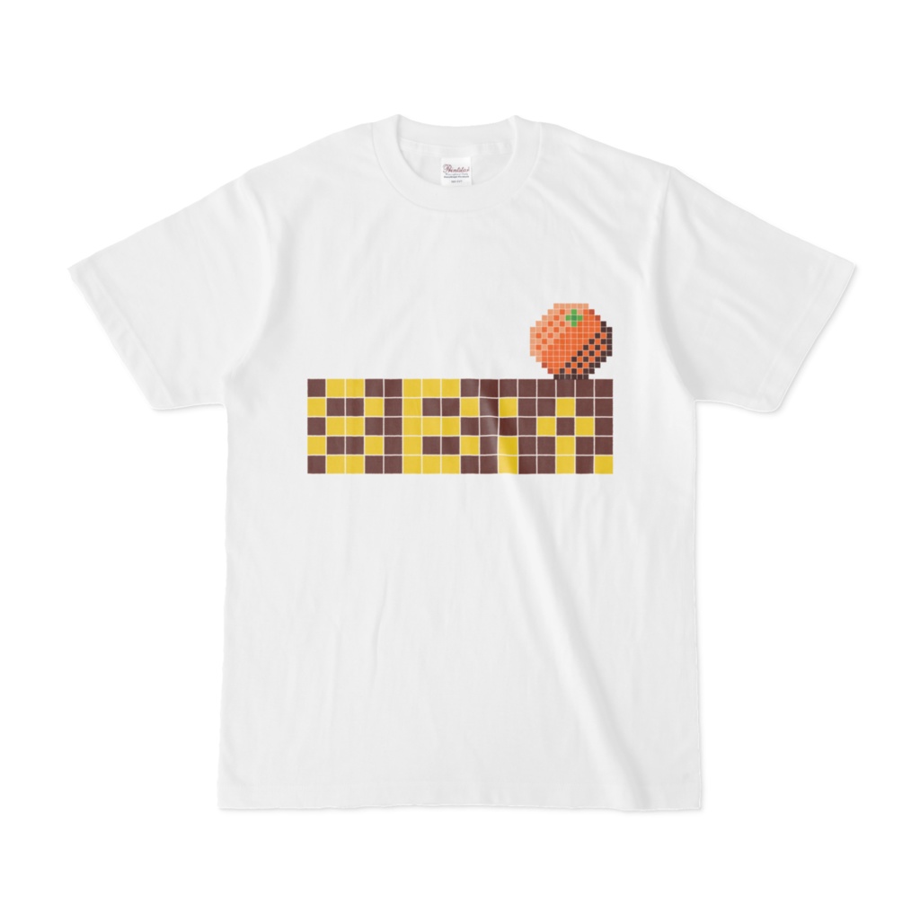 8Bit. ORANGE 白Tシャツ