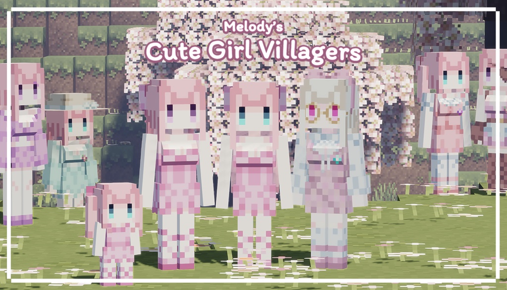 Melody's Cute Girl Villagers Minecraft Resource Pack Early Access