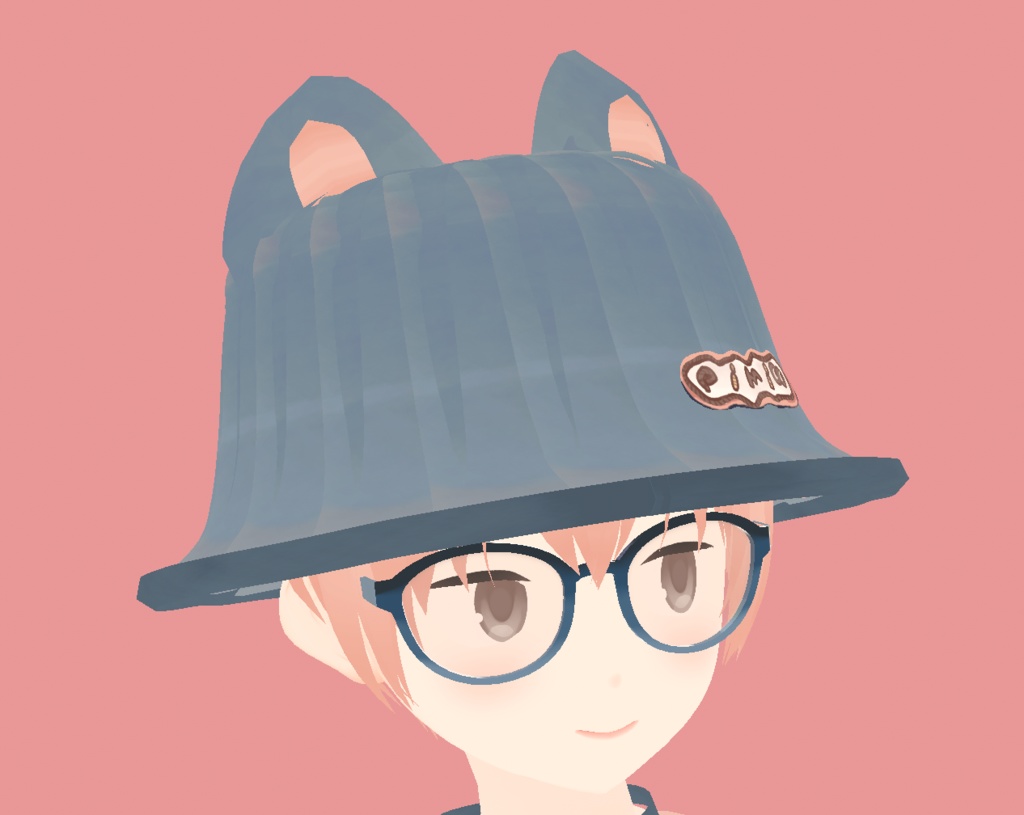 【無料版あり】ケモ耳バケットハット(デニム生地)【VRoidカスタムアイテム】