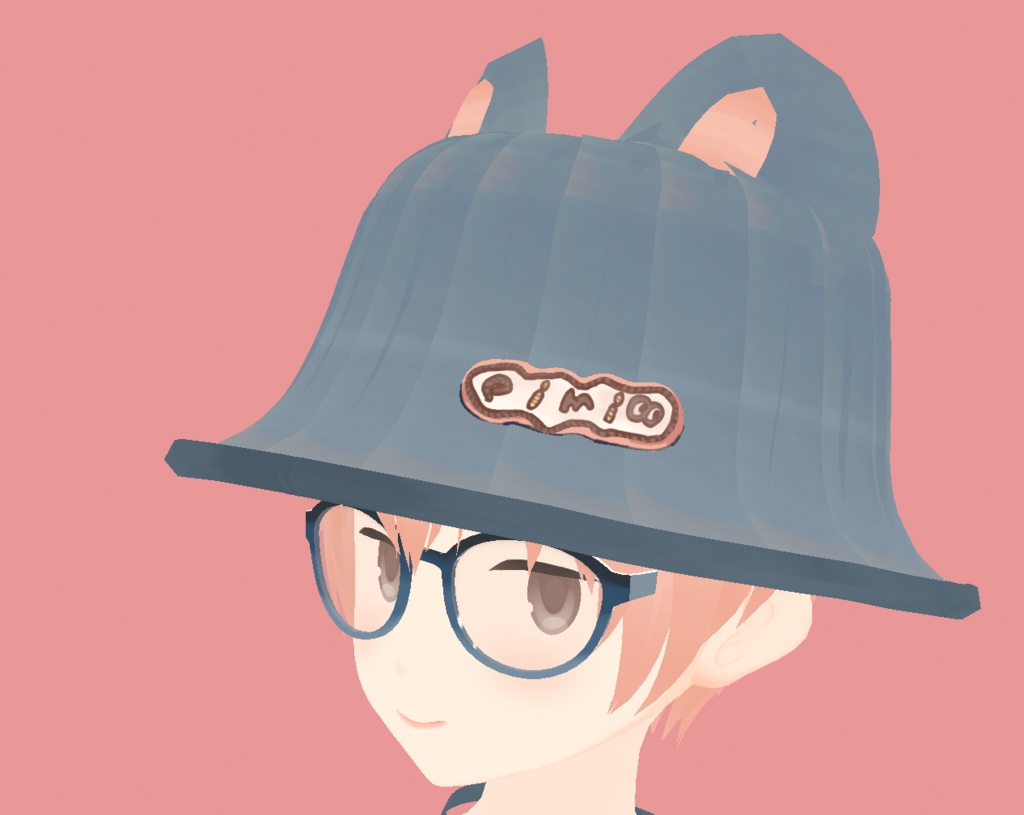 【無料版あり】ケモ耳バケットハット(デニム生地)【VRoidカスタムアイテム】