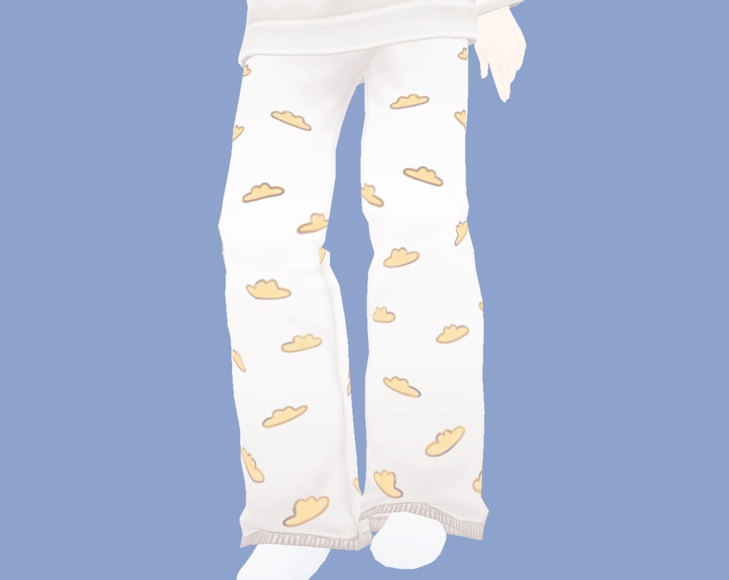 【無料版あり】もちまろパジャマ上下セット(ピンク・ホワイト)【VRoidカスタムアイテム】