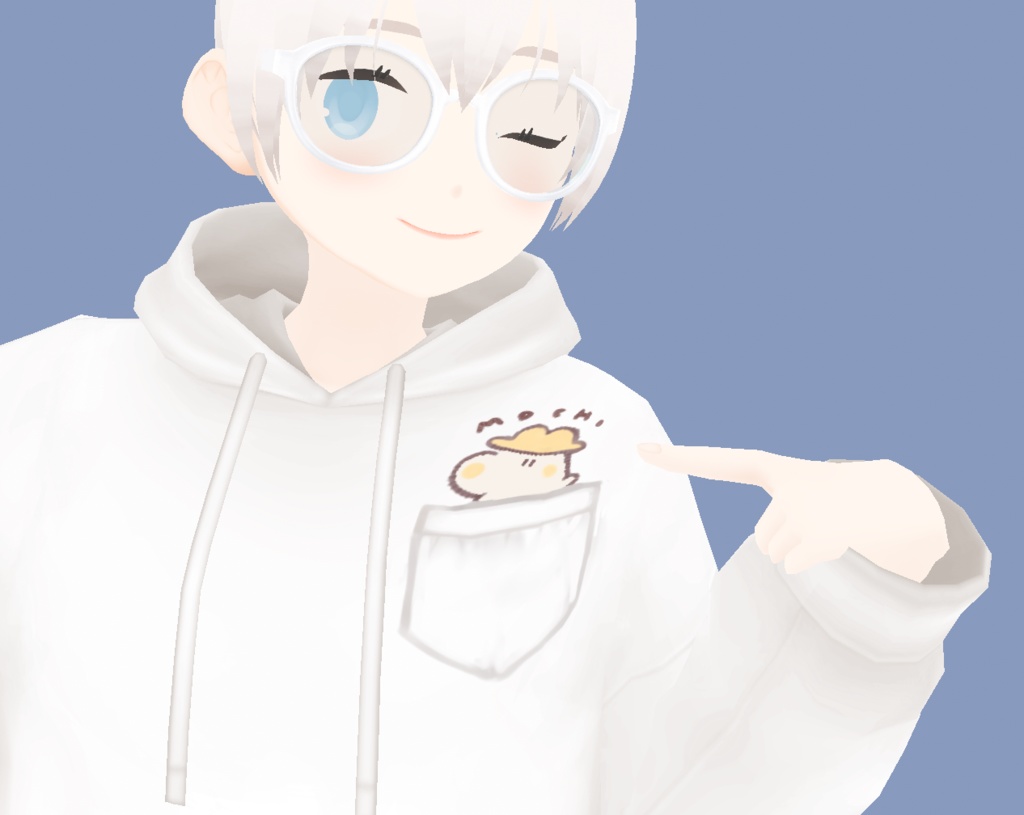 【無料版あり】もちまろパジャマ上下セット(ピンク・ホワイト)【VRoidカスタムアイテム】