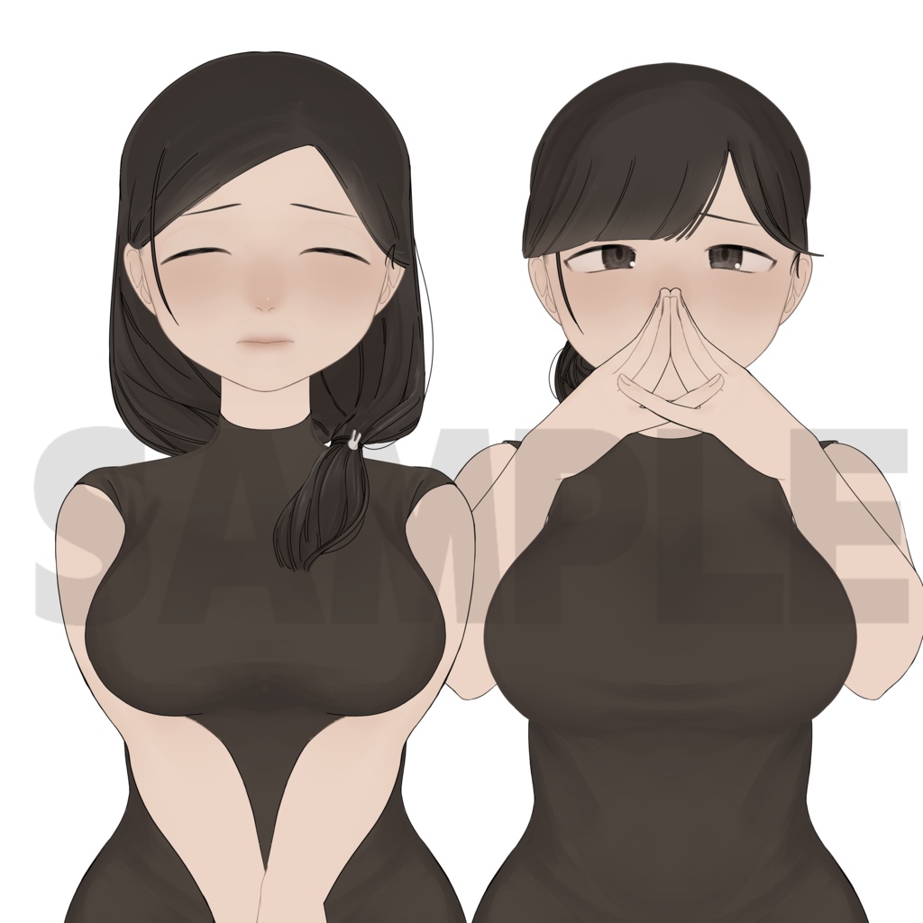 【立ち絵素材】model:adu 上半身のみ 顔差分多数