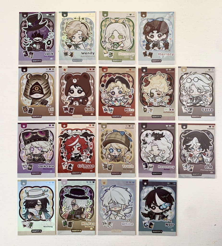 【第五人格】カード リッパー ジャック 気象学者 白黒無常 漁師 占い師 機械技師【IdentityV】