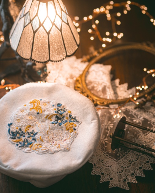 鶴丸国永(極)イメージ刺繍ベレー帽