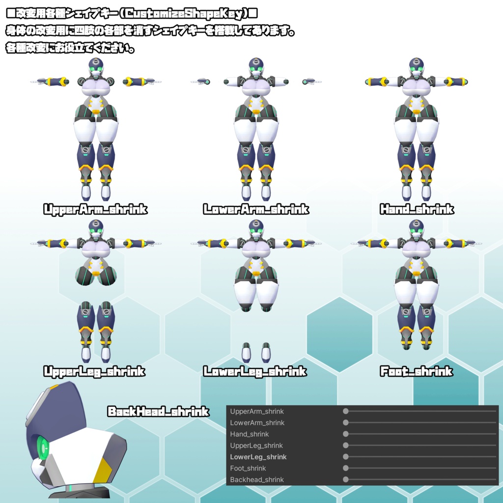 ロボっ娘型汎用ベースボディ【ソティア-SOTIYA-】(VRChat想定モデル)