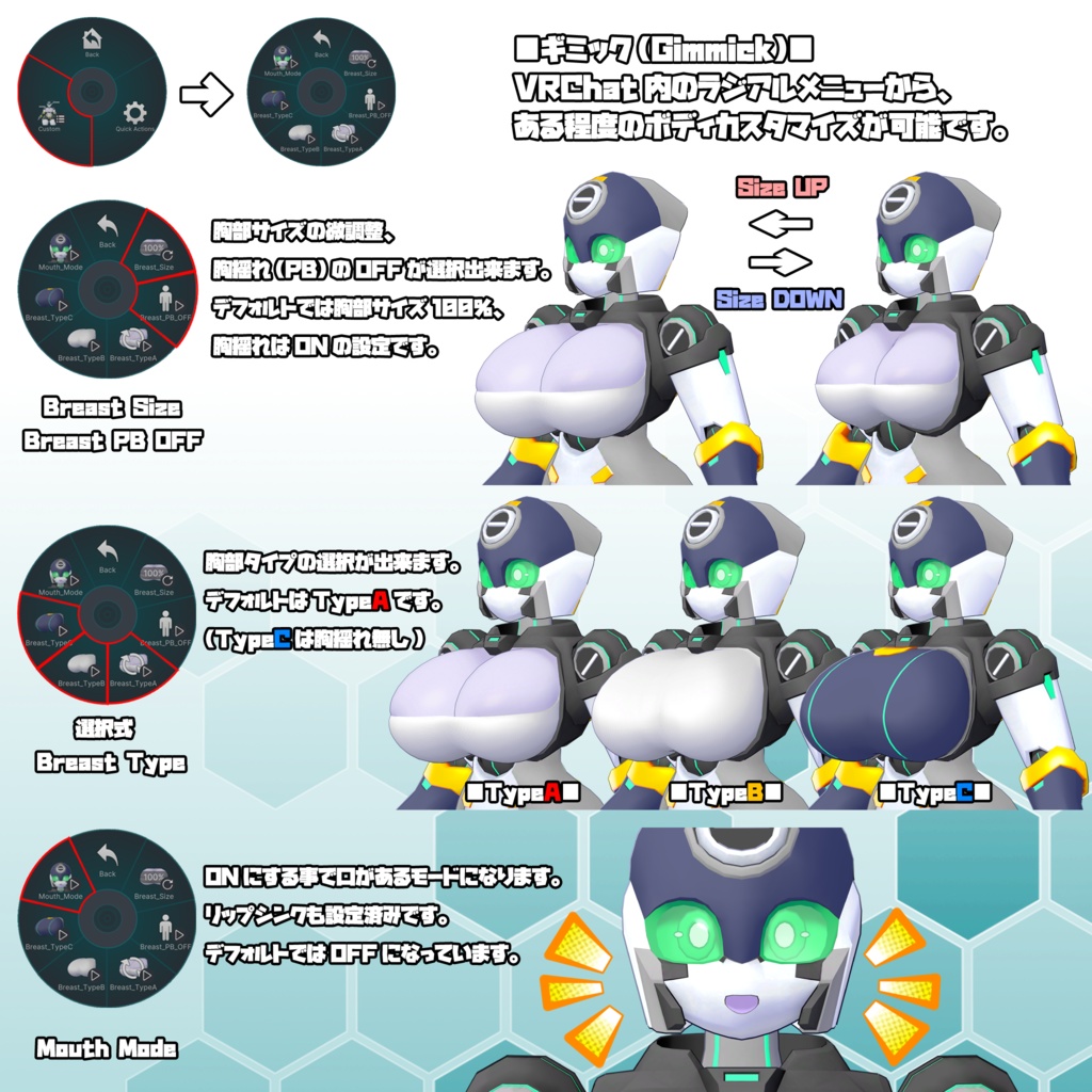 ロボっ娘型汎用ベースボディ【ソティア-SOTIYA-】(VRChat想定モデル)