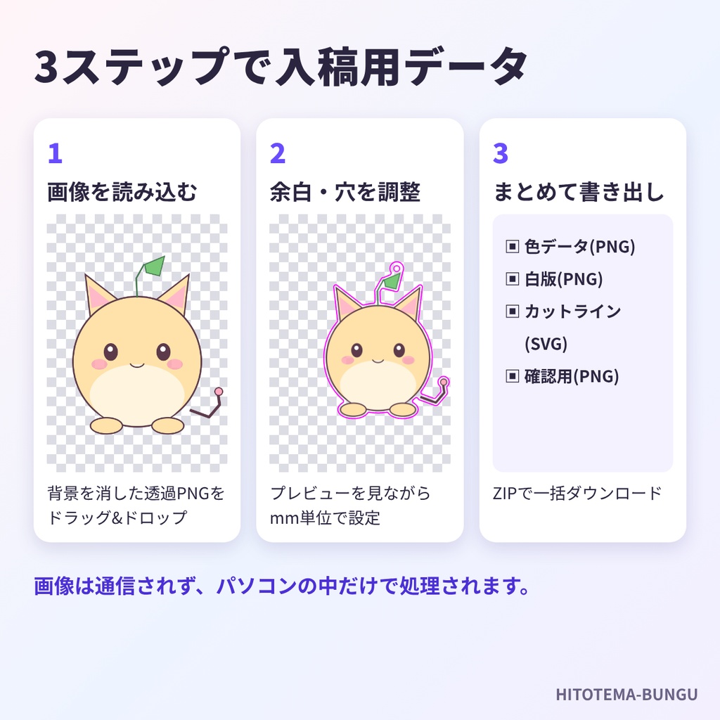 【無料】ブラウザで試せる 白版&カットラインメーカー お試し版(アクキー・アクスタ・ステッカー)
