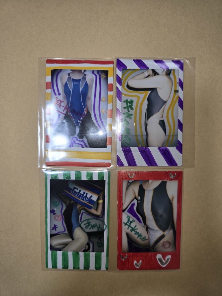 競泳水着落書きランダムチェキ