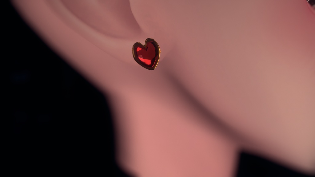 SALE (PC) Cute Heart Gem Earrings for VRChat Avatars