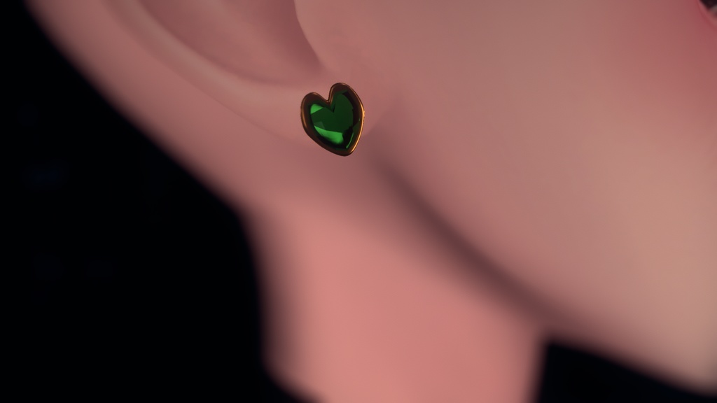 SALE (PC) Cute Heart Gem Earrings for VRChat Avatars