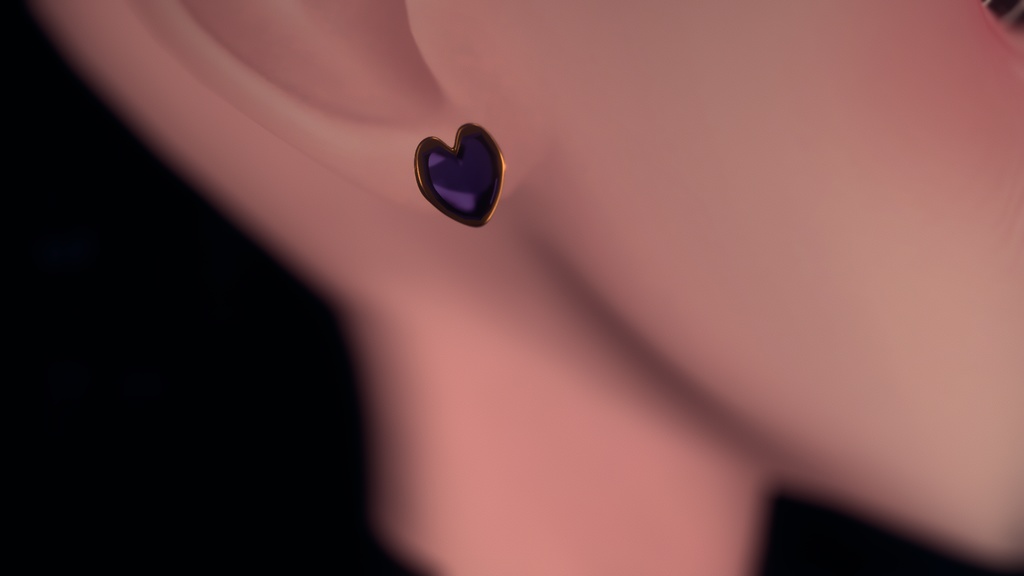 SALE (PC) Cute Heart Gem Earrings for VRChat Avatars
