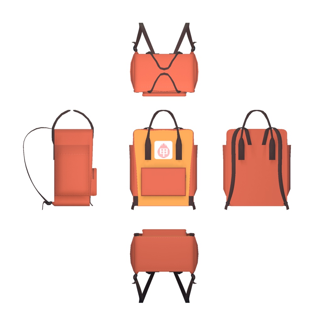 【VRC向け】カニセンバッグ【スクウェアリュック】