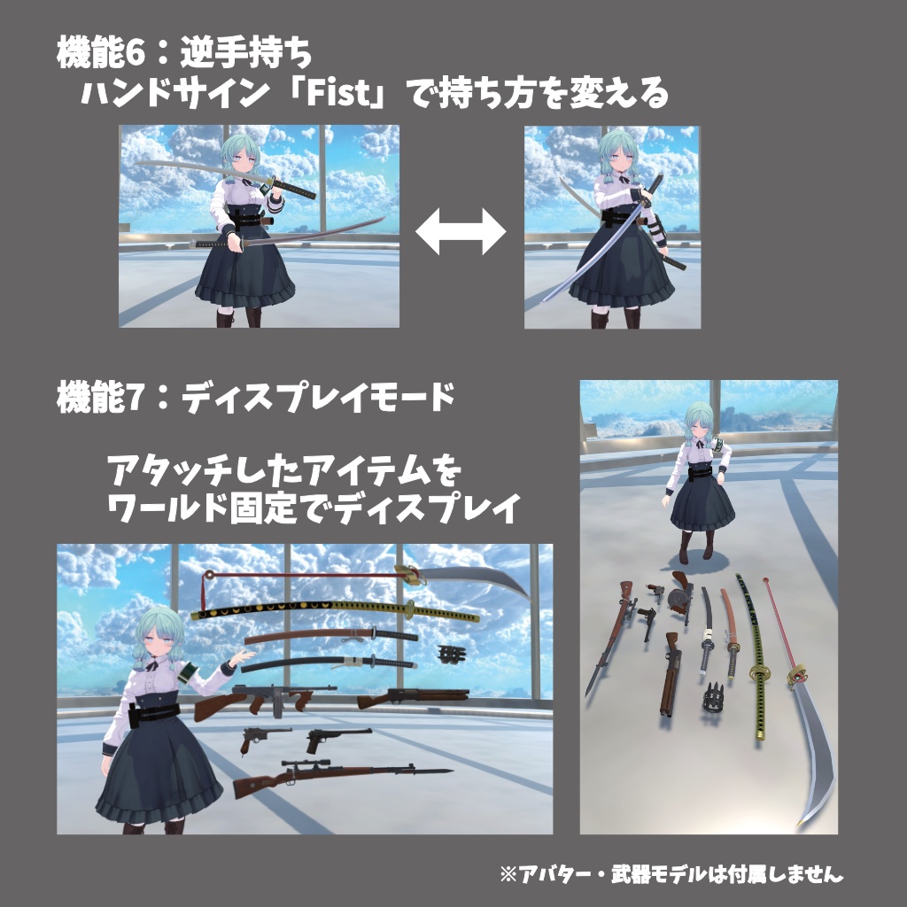 【VRChat】Weapon Bay System Dress【Avatars3.0向けギミック】
