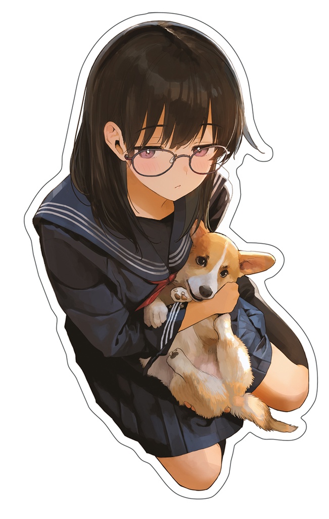 C107制服女の子ステッカー