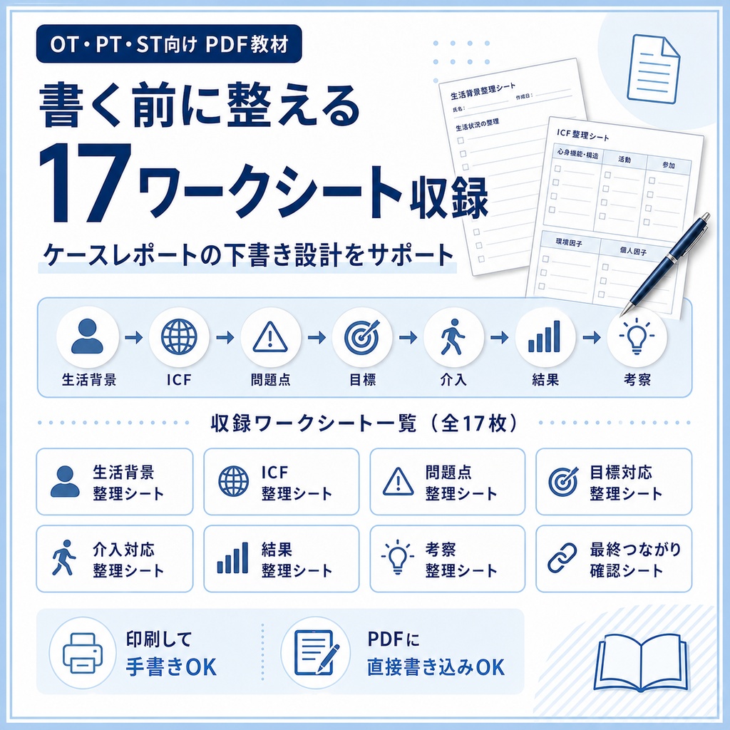 OT・PT・ST ケースレポート下書き設計テンプレート集