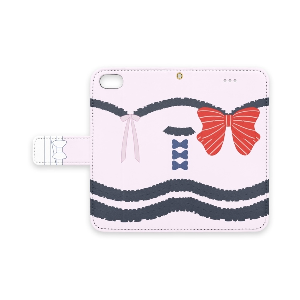 【手帳型iPhoneケース】マコト(リボンドレス風)