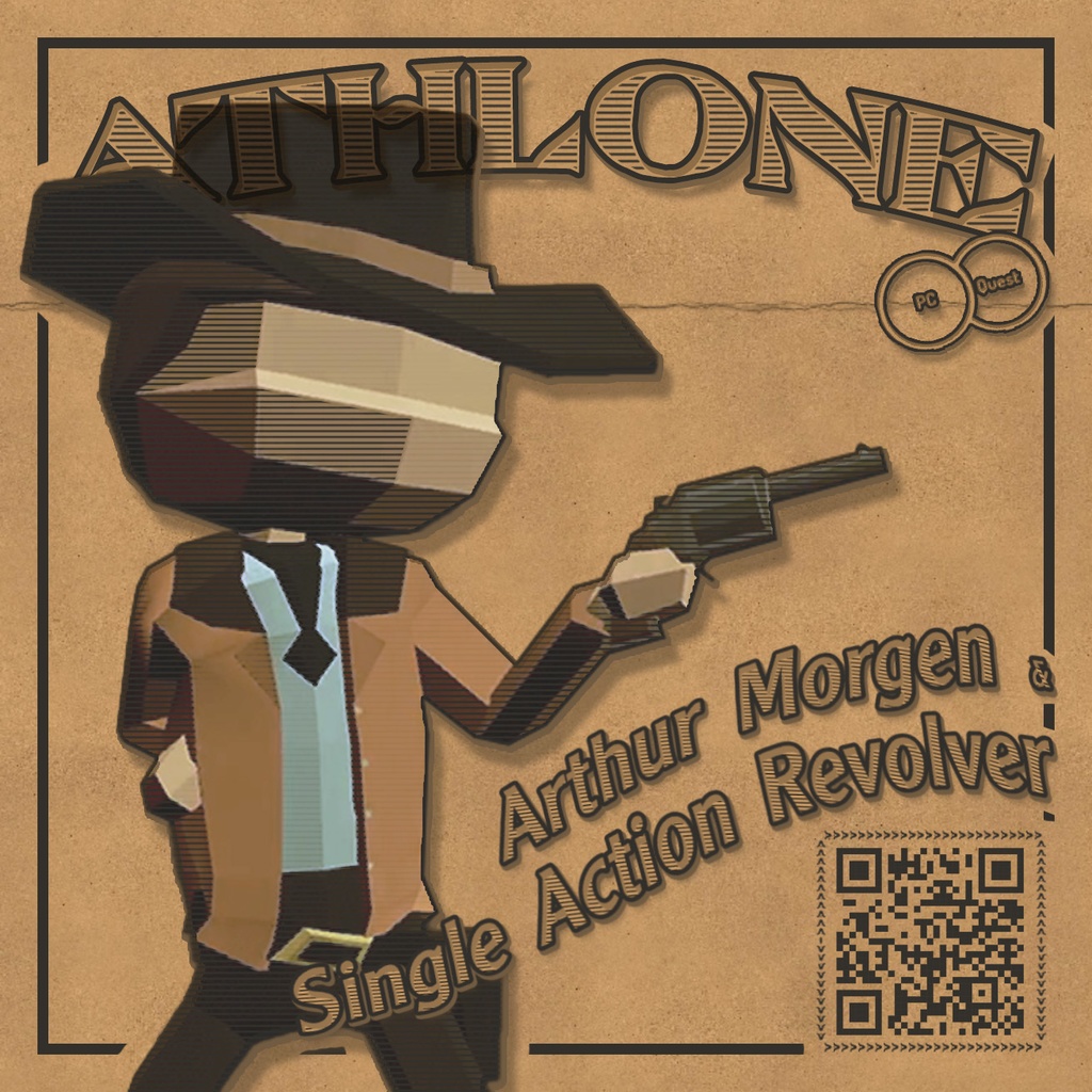 Working Single Action Revolver & Legendary Outlaw Arthur Morgen Avatar Low Poly 