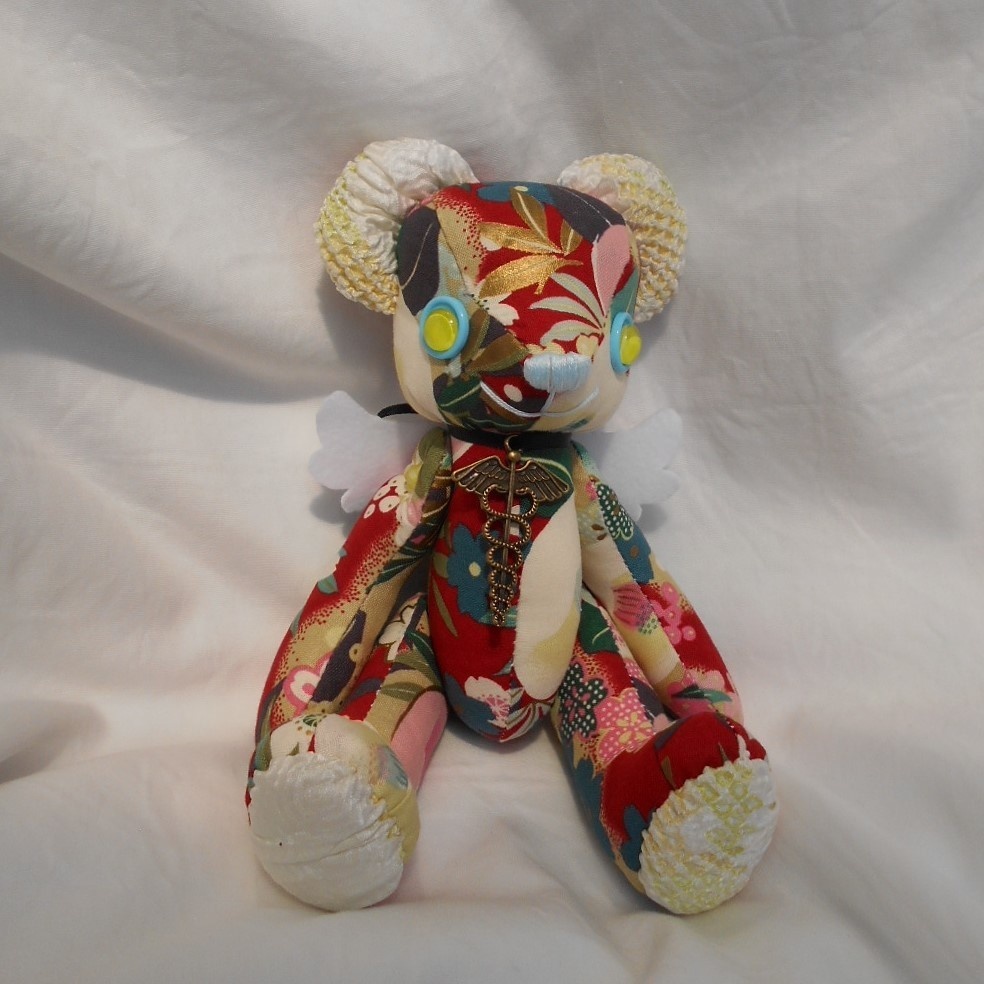 【お迎えがありました!】くまのぬいぐるみの『きくりさん』(エンジ)