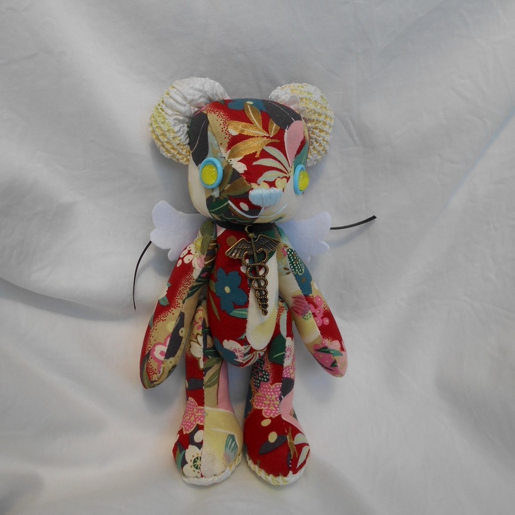 【お迎えがありました!】くまのぬいぐるみの『きくりさん』(エンジ)