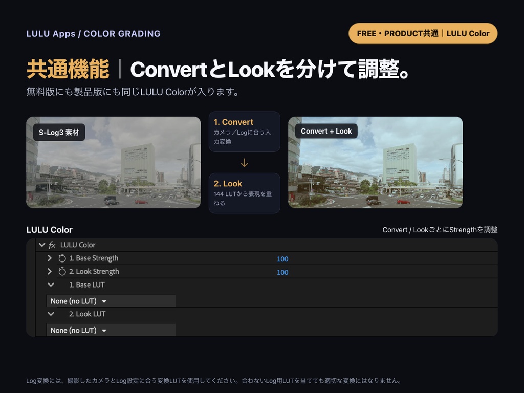 LULU LUT Browser|無料版 / 製品版144 LUT(Mac・Windows)